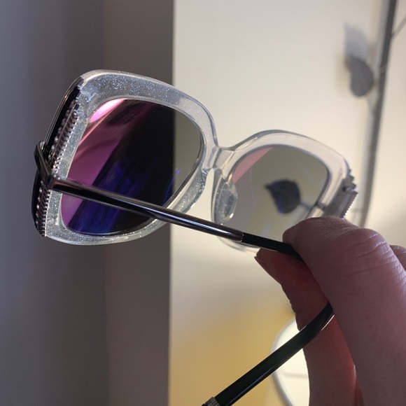 Authentic BOUCHERON 54 glitter oversized Square Swarovski crystals sunglasses - Picture 9 of 14